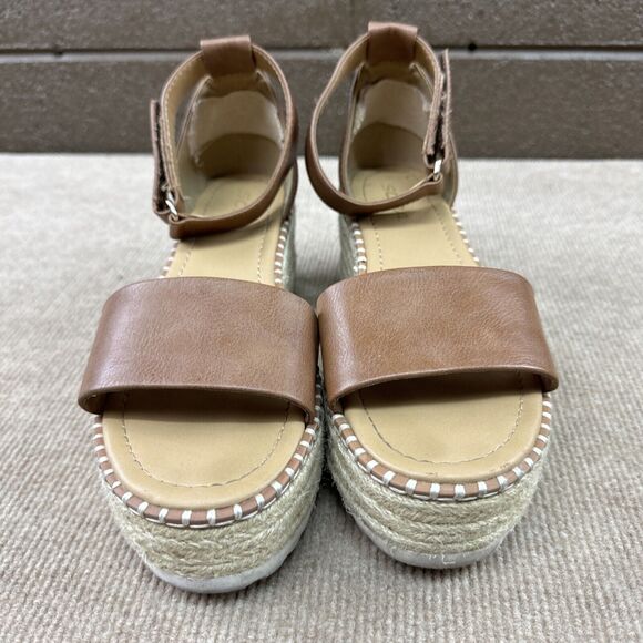 Soda‎ Sandals Women 8.5 Platform Brown - Picture 3 of 9